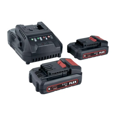 Flex 18v charger & two 2.5 Ah batteries set