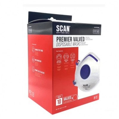 Scan FPP2 Premier valved disposable masks 10pk